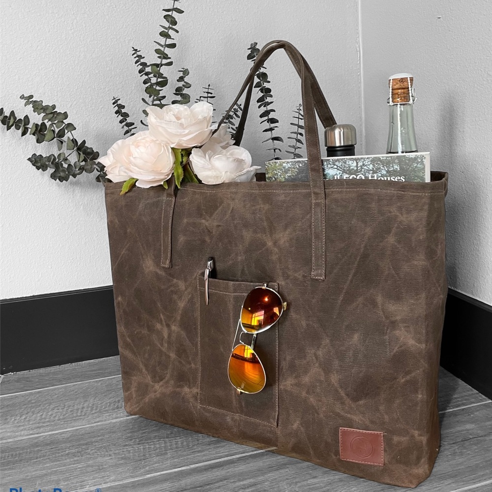 Eco Friendly Resuable Waxed Canvas Tote Bag Gem